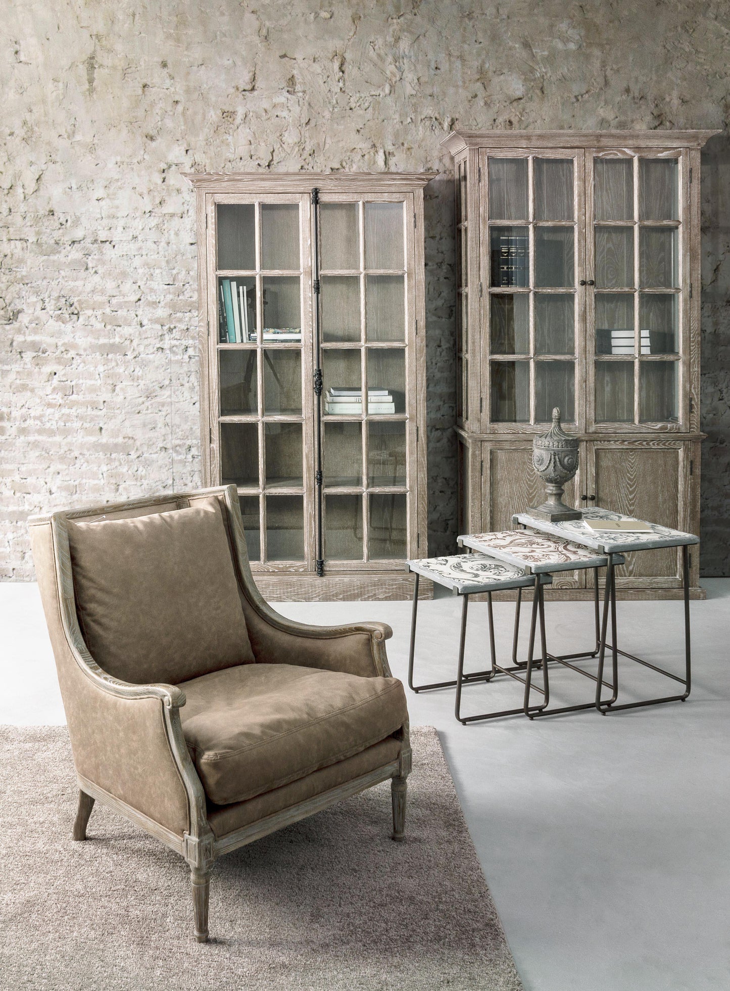 Vetrina classica provenzale 4 ante in legno massiccio di frassino - lapagoda.net