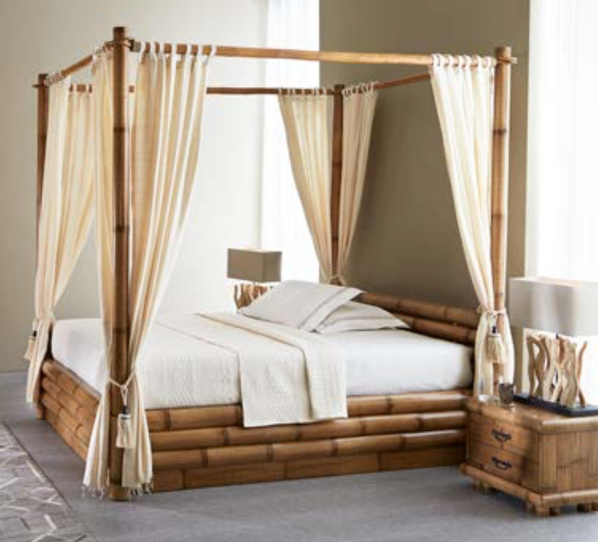 Letto a baldacchino in bambù Monsoon