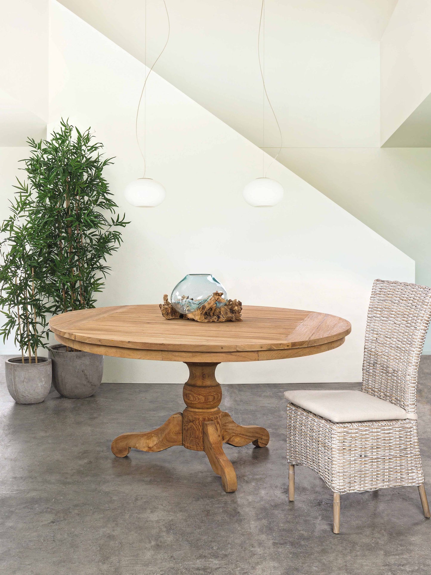 Sedia rattan Shabby chic vintage bianco antico intreccio fine in Kubu - SCONTO 20% - lapagoda.net