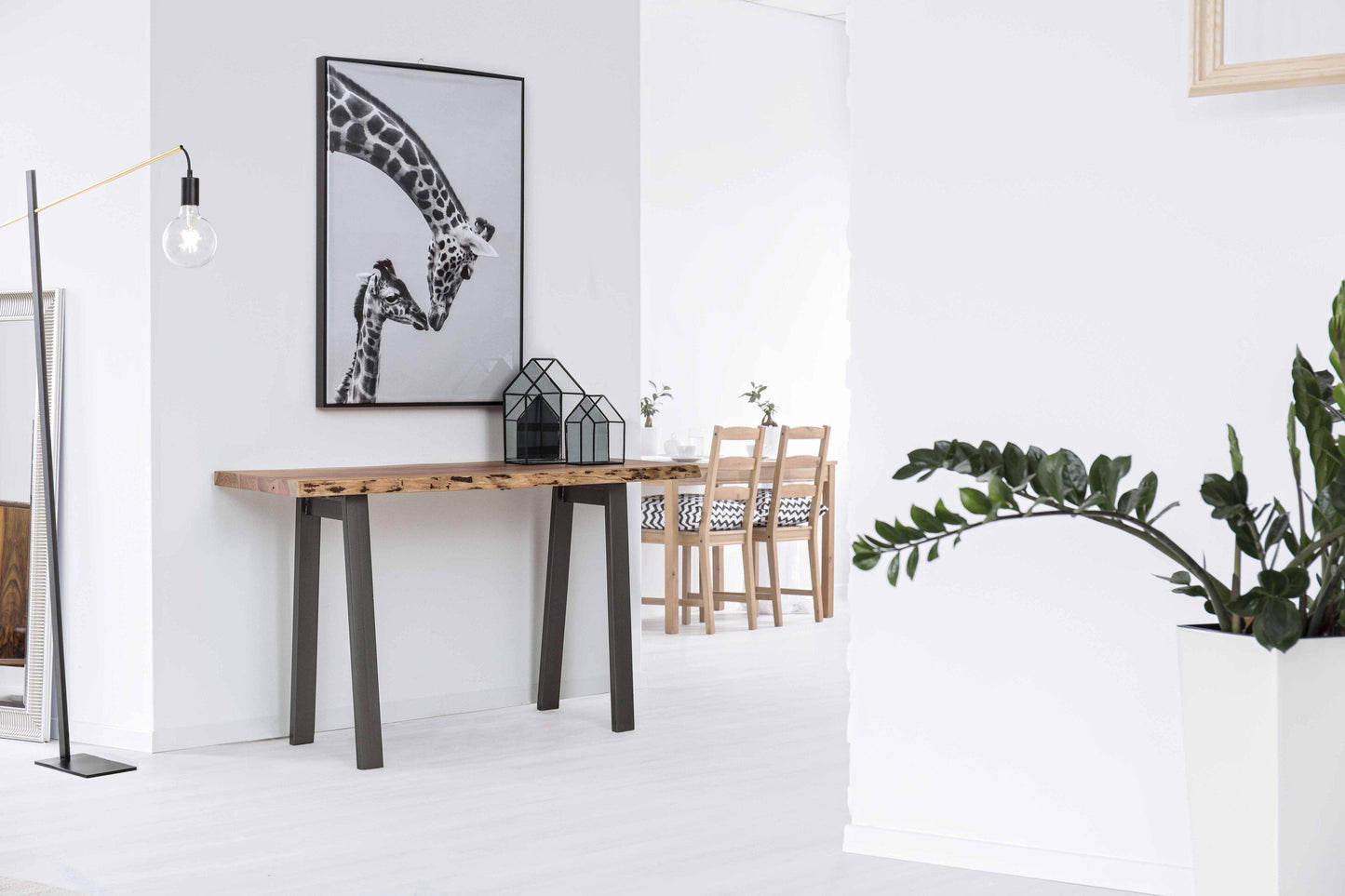 Consolle industrial in legno massello con bordi irregolari effetto legno vivo - SPEDIZIONE GRATUITA- lapagoda.net