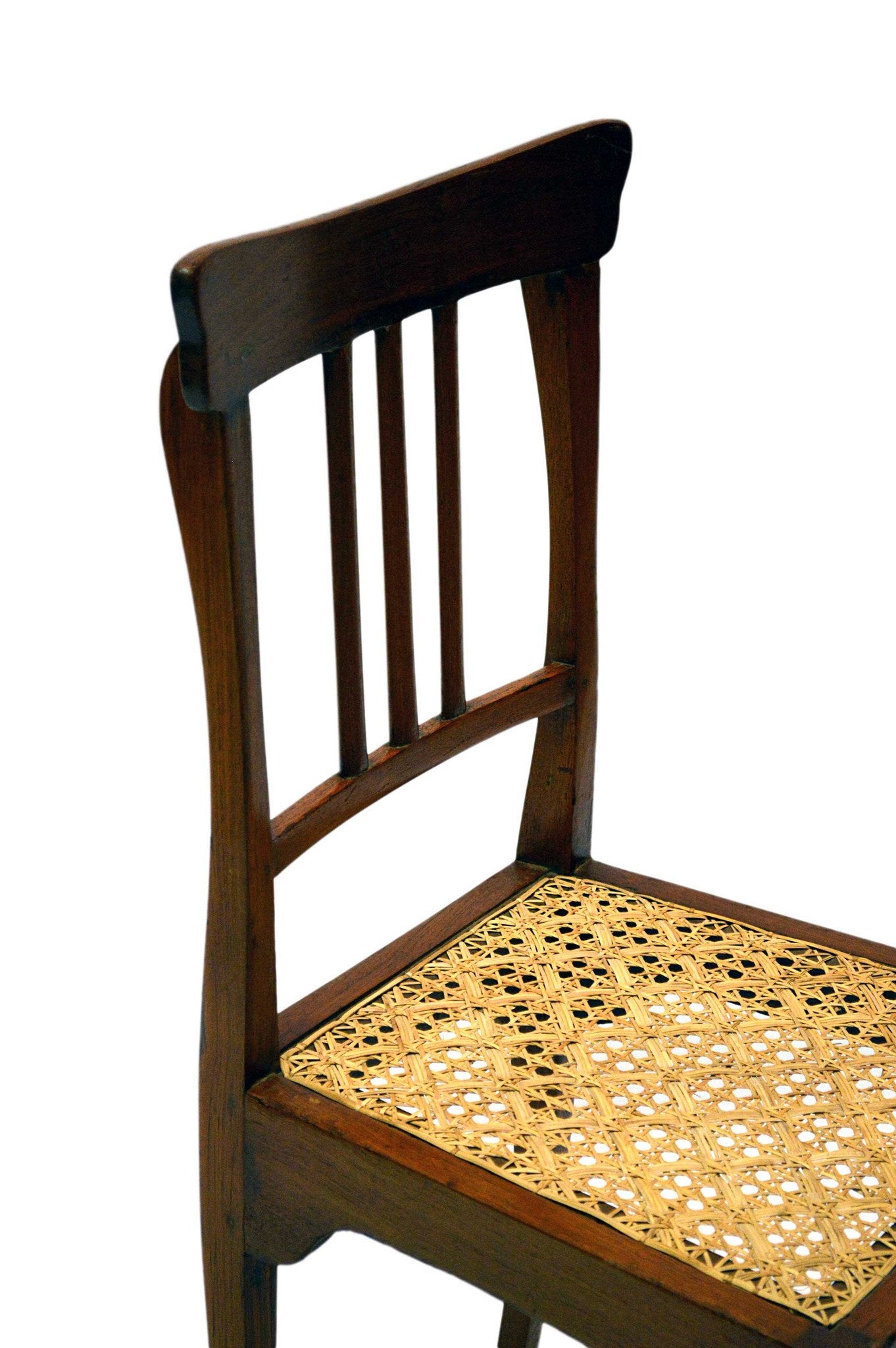 sedia vecchia in teak e paglia di Vienna epoca coloniale mobili indiani online