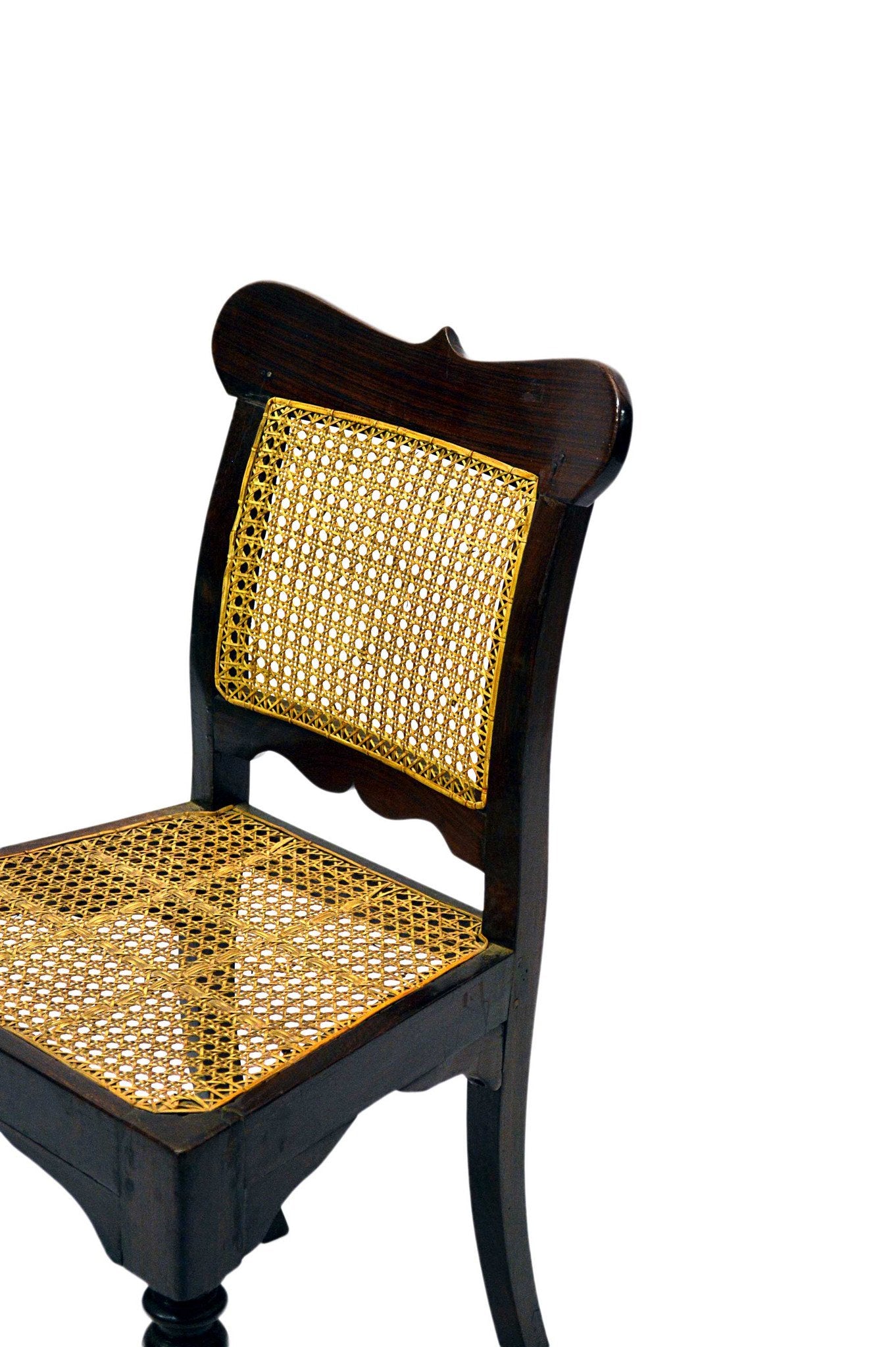 Sedia Pranzo in Teak e Paglia di Vienna Anni 20 Epoca Coloniale India -API189/1750- - lapagoda.net