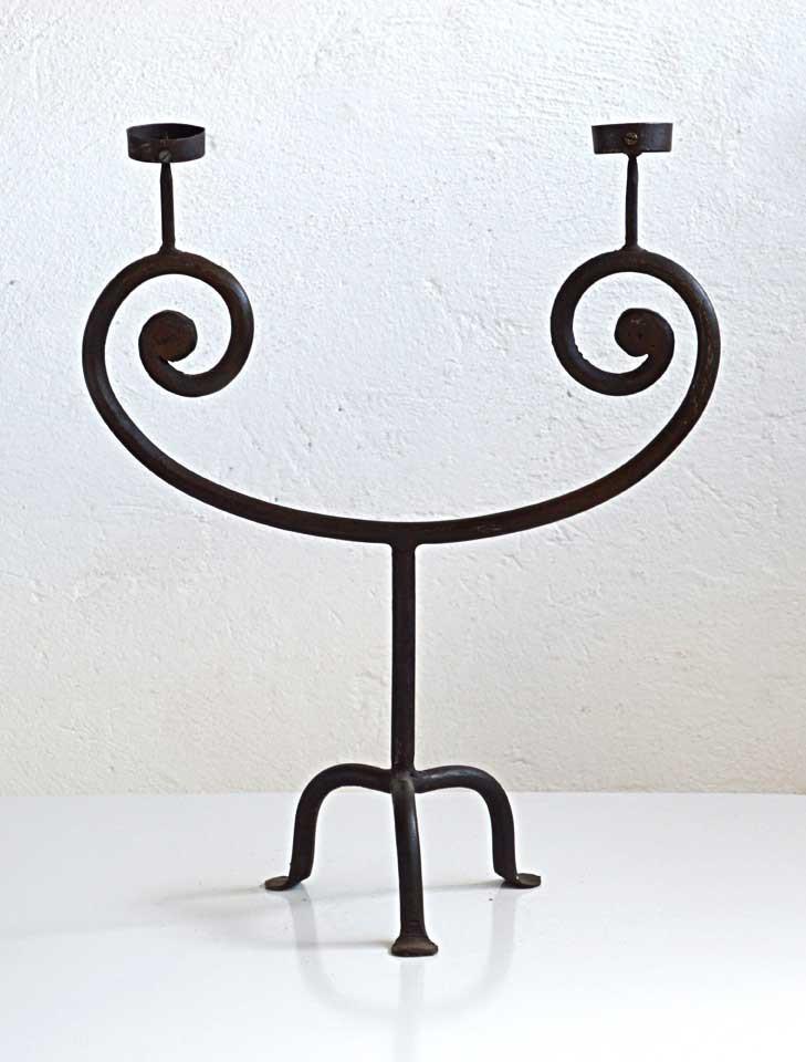 candelabro doppio in ferro battuto ferro forgiato a mano artigianato online