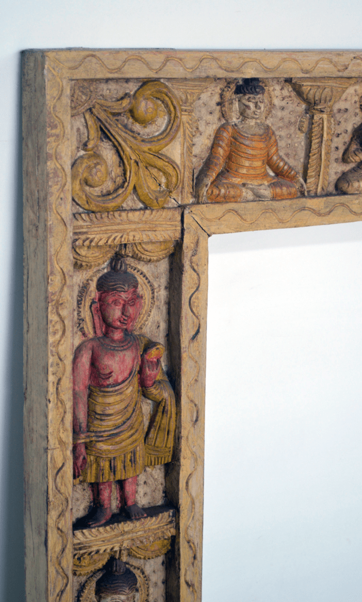 Cornice in legno di Mango intarsiato - lapagoda.net