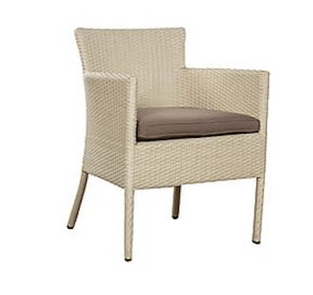 Completo da giardino in Polyrattan color panna 4 poltrone e tavolo pranzo con piano bianco in bacalite set 1/5 -WS.p17.A- SCONTO 30% - lapagoda.net