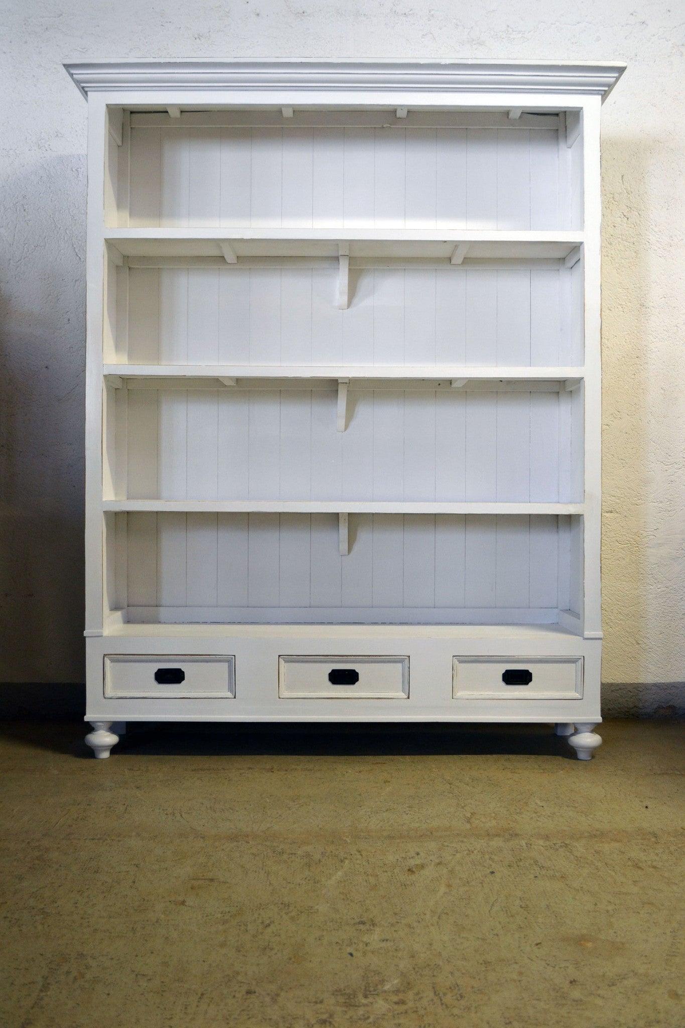 Libreria Shabby in Rovere decapato bianco - 3 cassetti -FALL1- - lapagoda.net