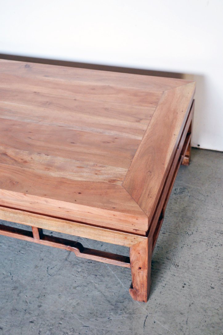 Tavolo indiano da tè basso in legno massello di Acacia - IN05 - lapagoda.net