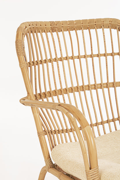 Poltrona da esterno in alluminio effetto Rattan con cuscini