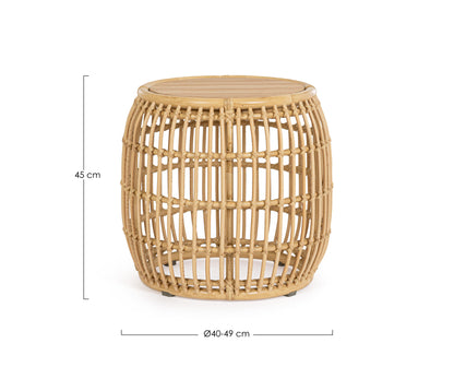Tavolino da esterno in alluminio effetto Rattan