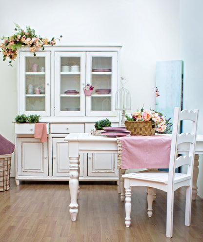 TAVOLO legno massello shabby chic ALLUNG. 80 160X80