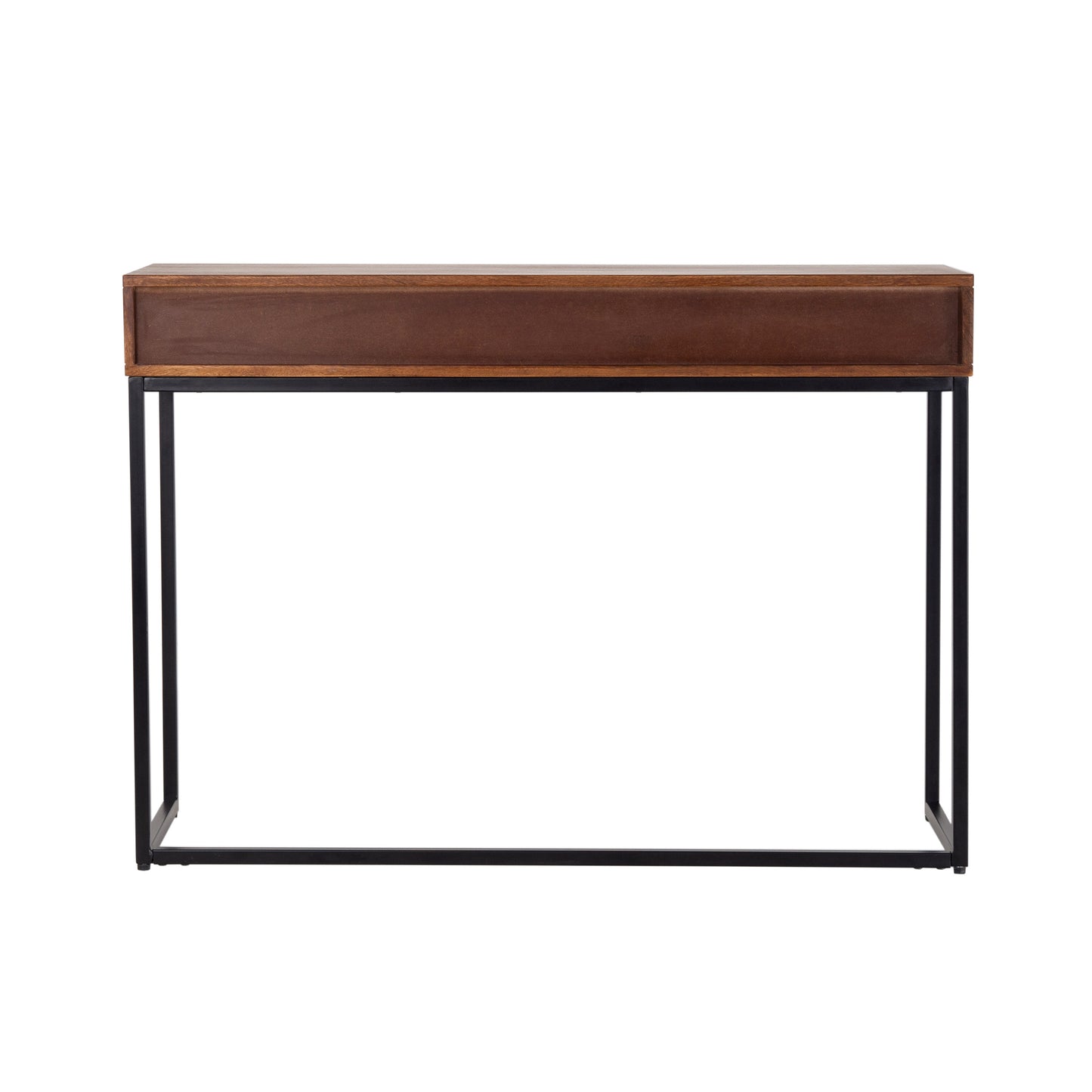 Consolle legno massiccio design scandinavo gambe in acciaio 1 cassetto
