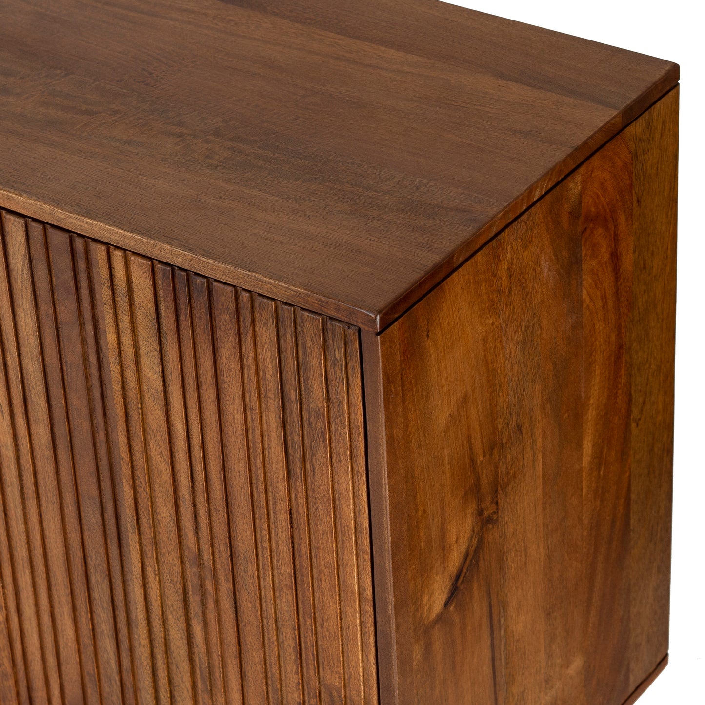 Credenza in legno massiccio design scandinavo gambe in acciaio 4 ante