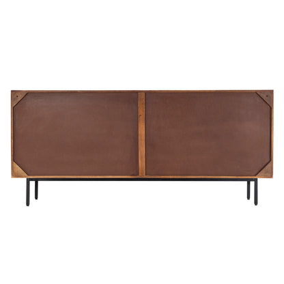 Credenza in legno massiccio design scandinavo gambe in acciaio 4 ante