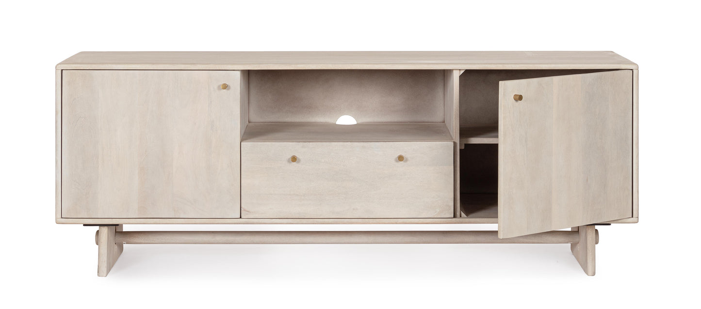 Credenza porta tv 2 ante 1 cassetto design contemporaneo in legno massiccio