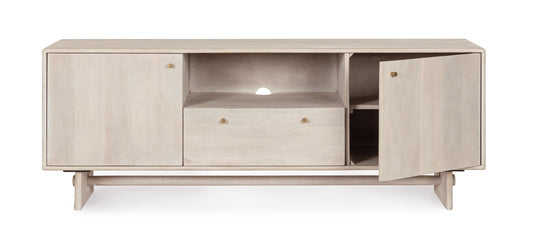 Credenza porta tv 2 ante 1 cassetto design contemporaneo in legno massiccio