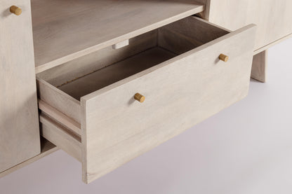 Credenza porta tv 2 ante 1 cassetto design contemporaneo in legno massiccio