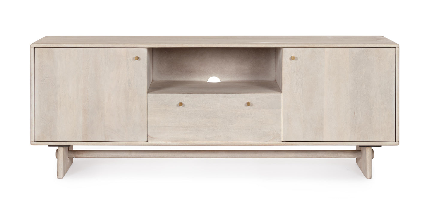 Credenza porta tv 2 ante 1 cassetto design contemporaneo in legno massiccio