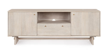 Credenza porta tv 2 ante 1 cassetto design contemporaneo in legno massiccio