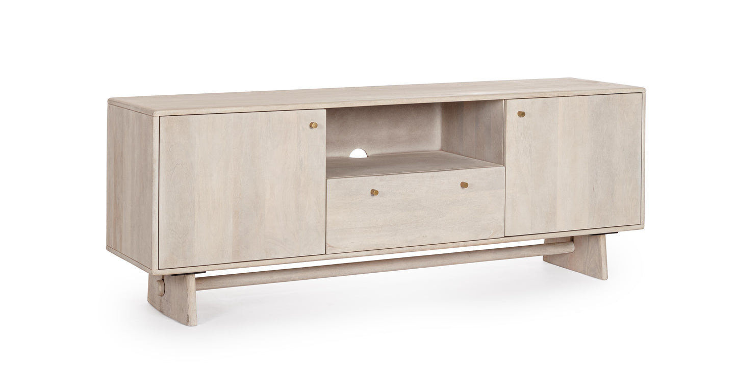 Credenza porta tv 2 ante 1 cassetto design contemporaneo in legno massiccio