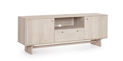 Credenza porta tv 2 ante 1 cassetto design contemporaneo in legno massiccio