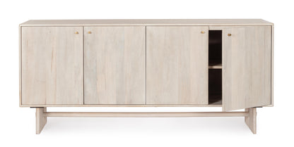 Credenza 4 ante design contemporaneo in legno massiccio