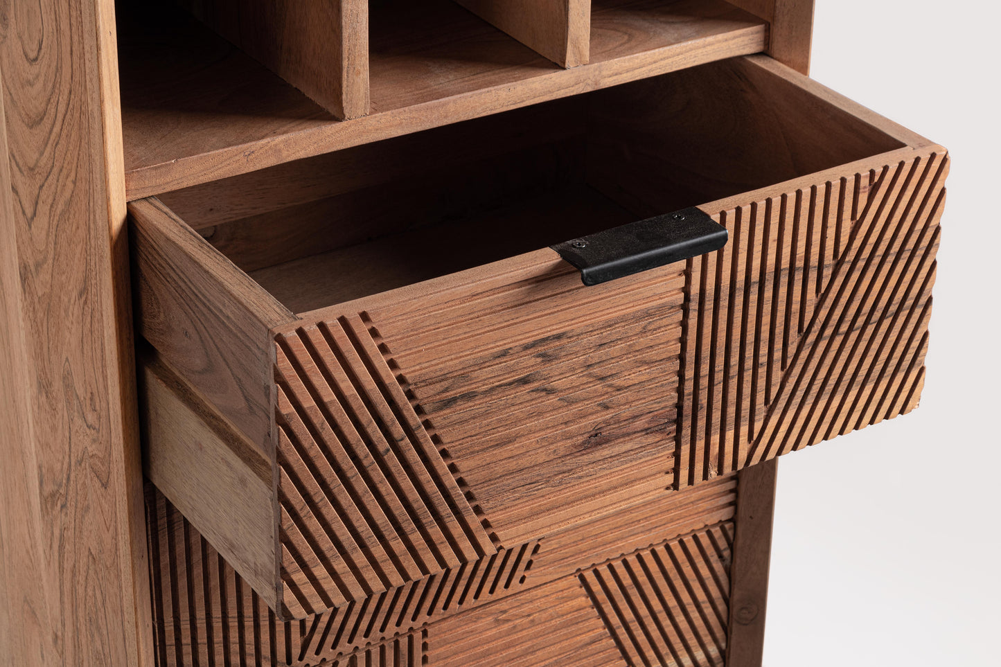 Mobile bar colonna industrial vintage legno massiccio