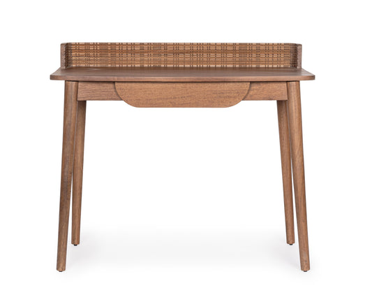 Scrivania 1 cassetto in legno massiccio dark design vintage