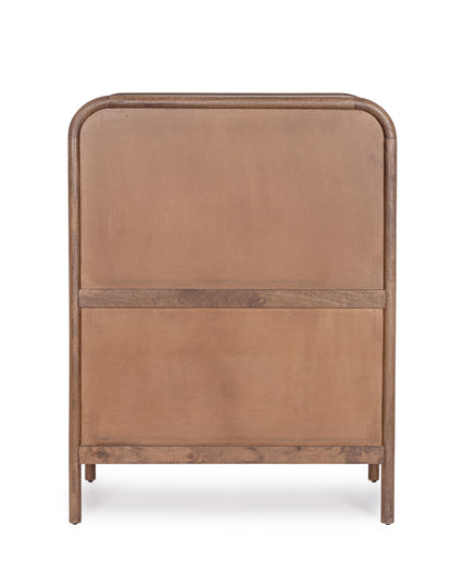 Credenza Alta 4 Ante Vintage Dark in Legno Massiccio di Mango