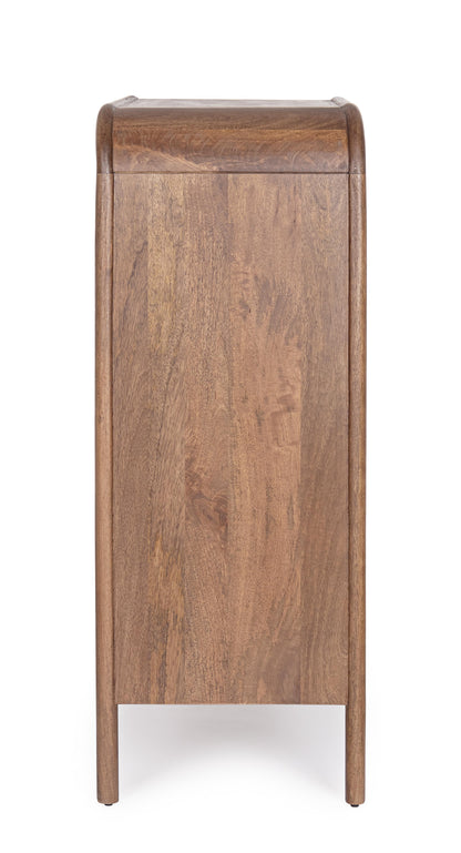 Credenza Alta 4 Ante Vintage Dark in Legno Massiccio di Mango