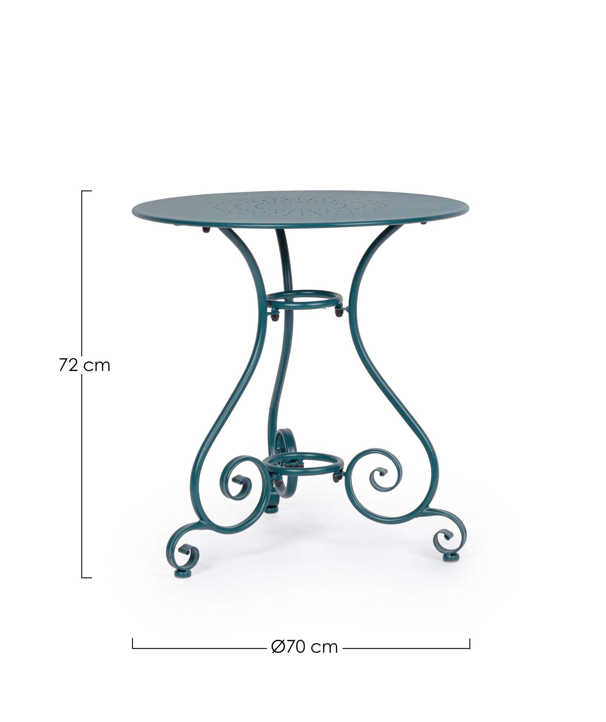 Tavolo rotondo D70 da esterno in ferro verniciato - 5 colori a scelta - lapagoda.net