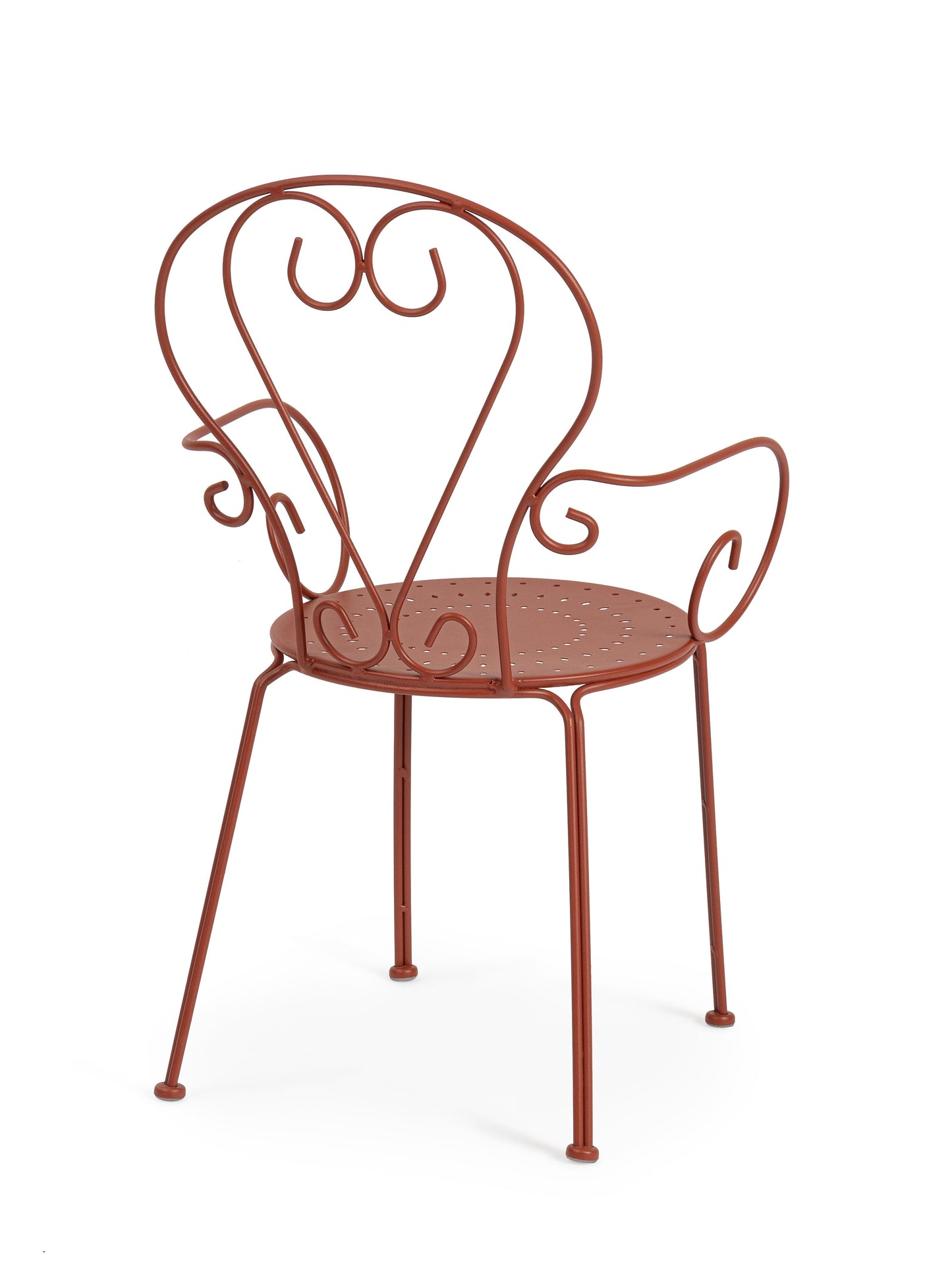 Set di 4 Sedie poltroncine da esterno liberty in ferro battuto verniciato 7 colori