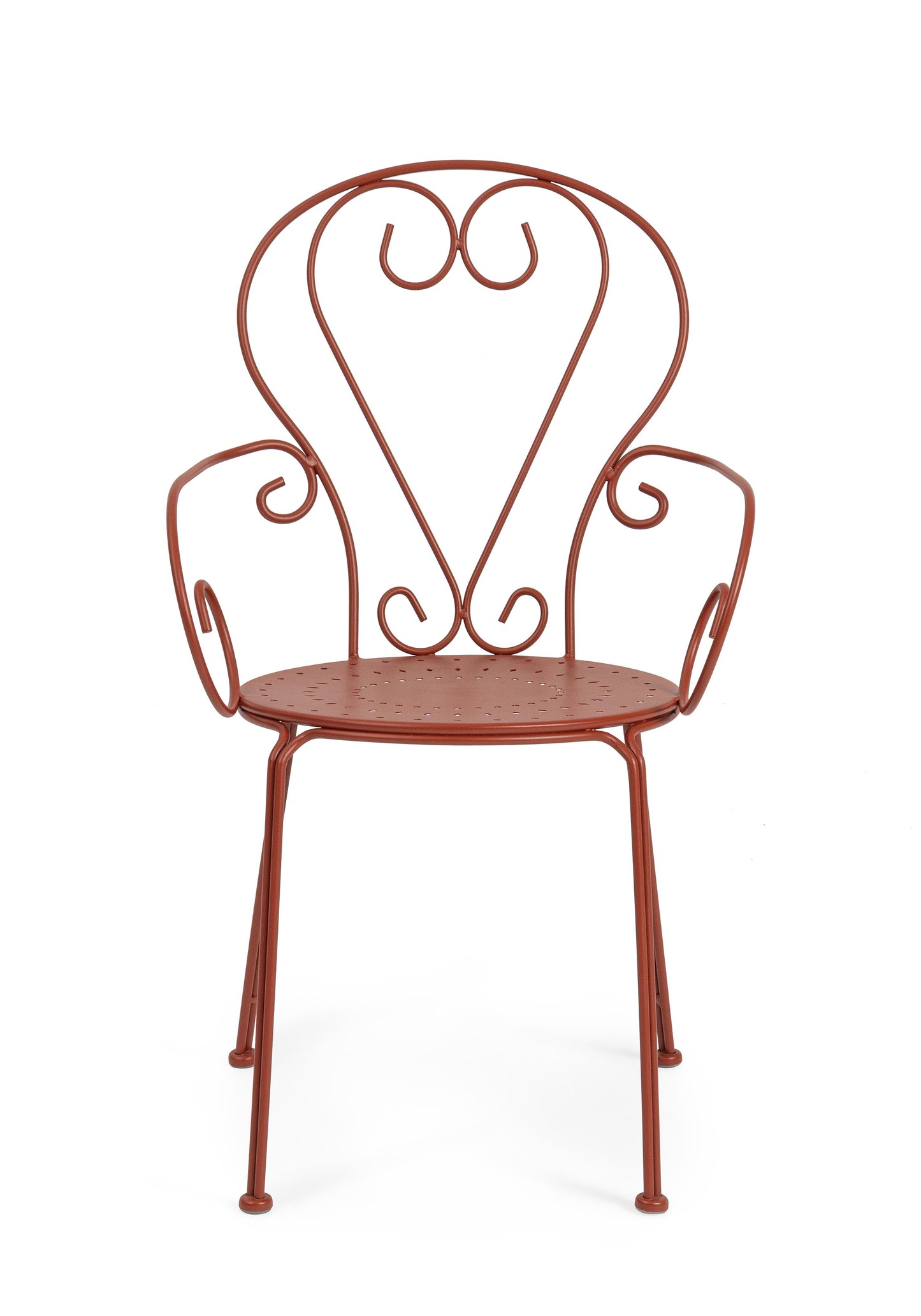 Set di 4 Sedie poltroncine da esterno liberty in ferro battuto verniciato 7 colori