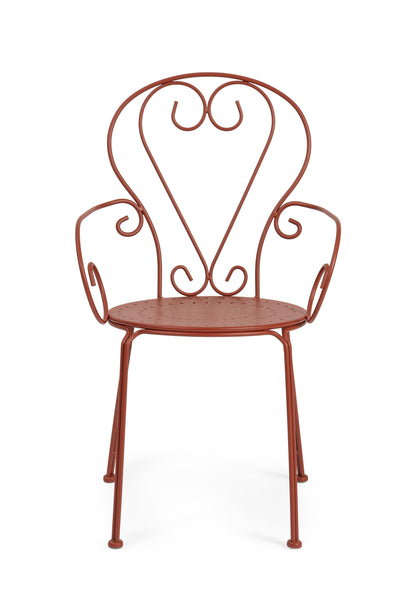 Set di 4 Sedie poltroncine da esterno liberty in ferro battuto verniciato 7 colori