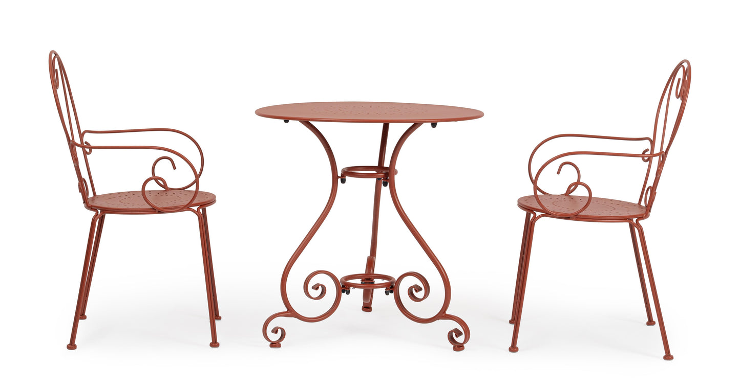 Set di 4 Sedie poltroncine da esterno liberty in ferro battuto verniciato 7 colori