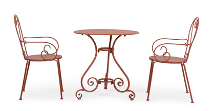 Set di 4 Sedie poltroncine da esterno liberty in ferro battuto verniciato 7 colori