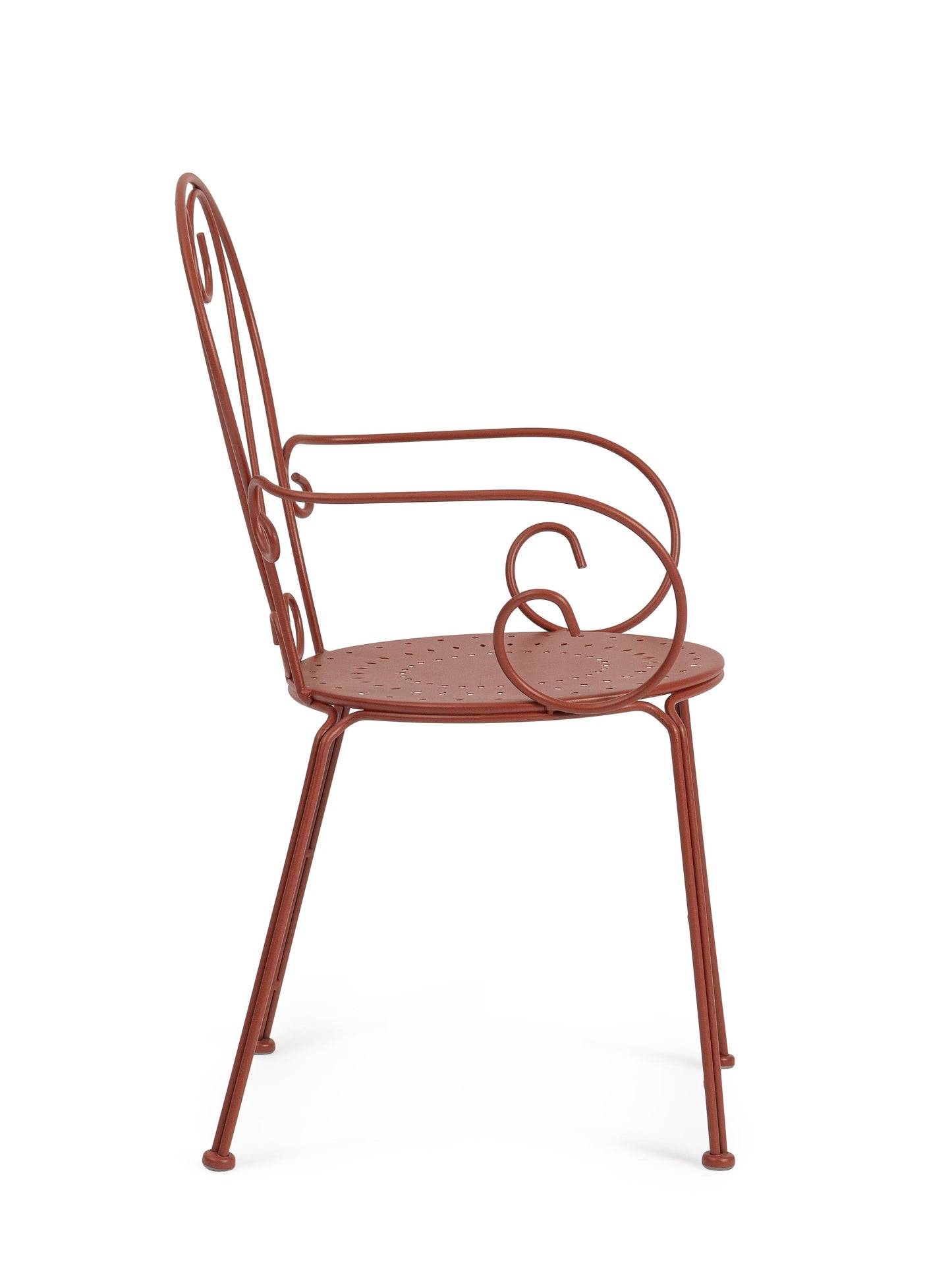 Set di 4 Sedie poltroncine da esterno liberty in ferro battuto verniciato 7 colori