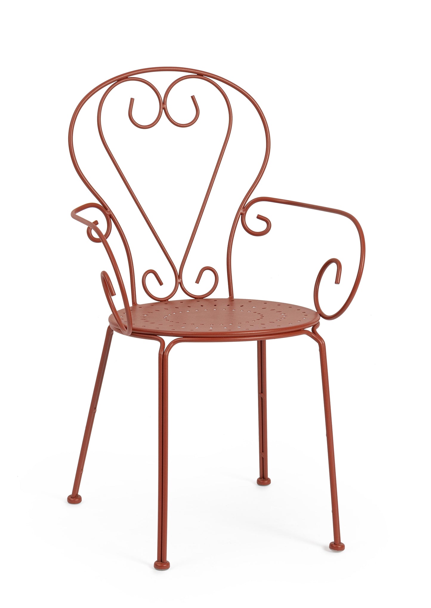 Set di 4 Sedie poltroncine da esterno liberty in ferro battuto verniciato 7 colori