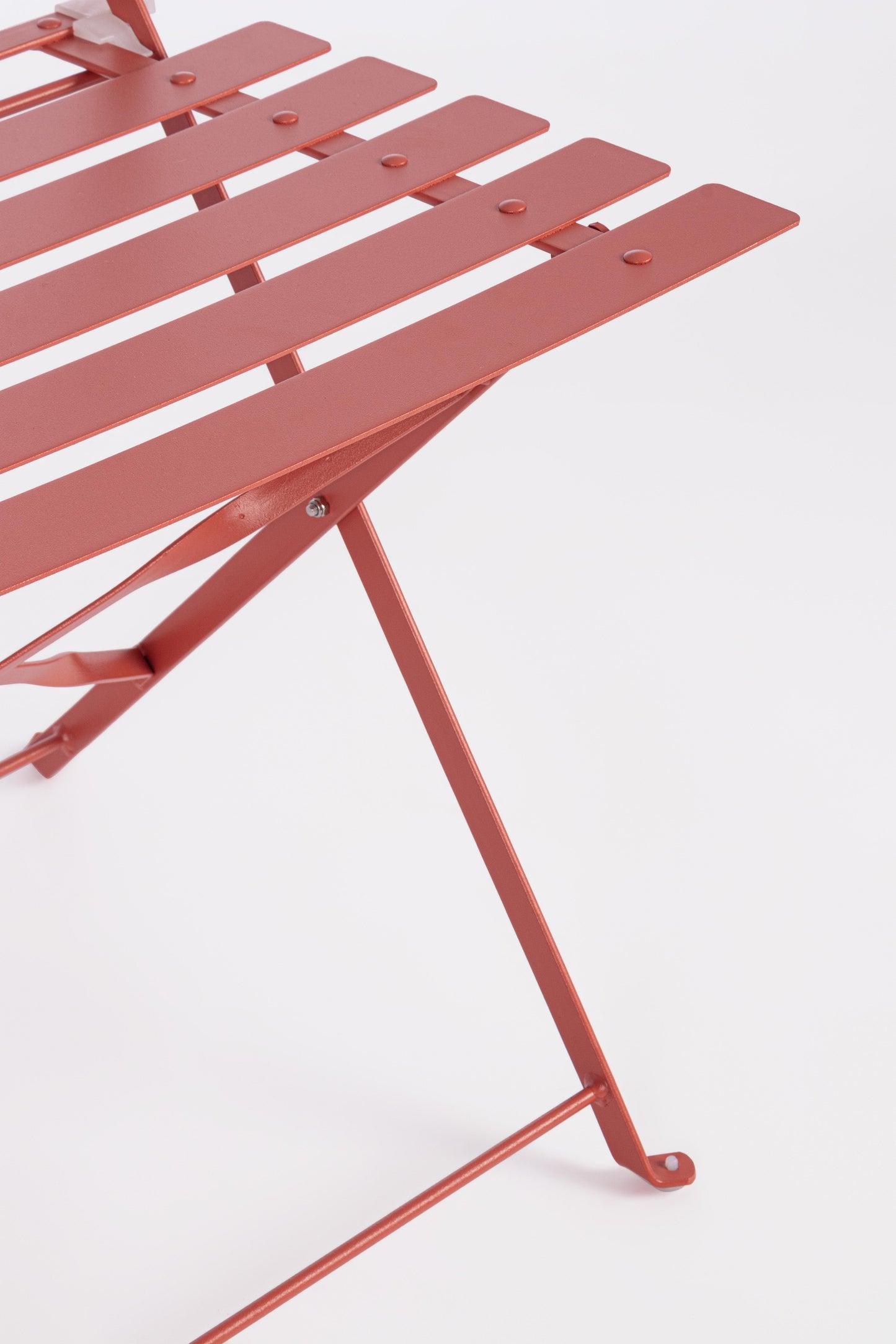 Set tavolino e 2 sedie pieghevoli da esterno in acciaio verniciato 4 colori