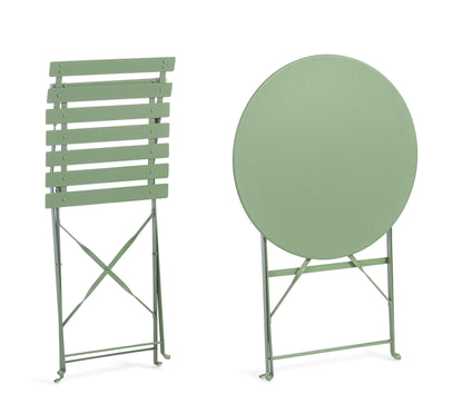 Set tavolino e 2 sedie pieghevoli da esterno in acciaio verniciato 4 colori