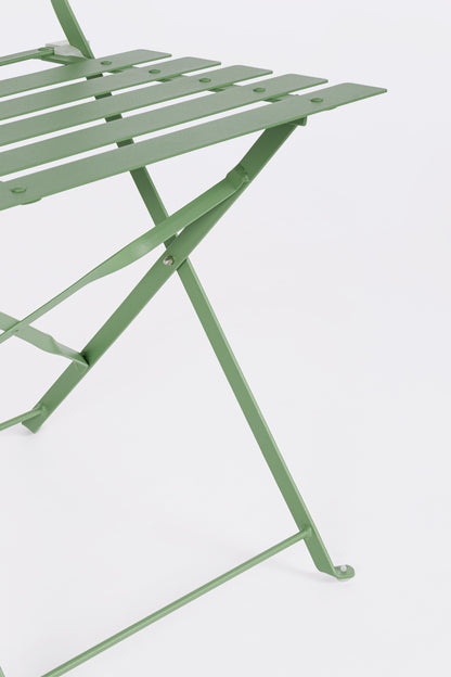 Set tavolino e 2 sedie pieghevoli da esterno in acciaio verniciato 4 colori