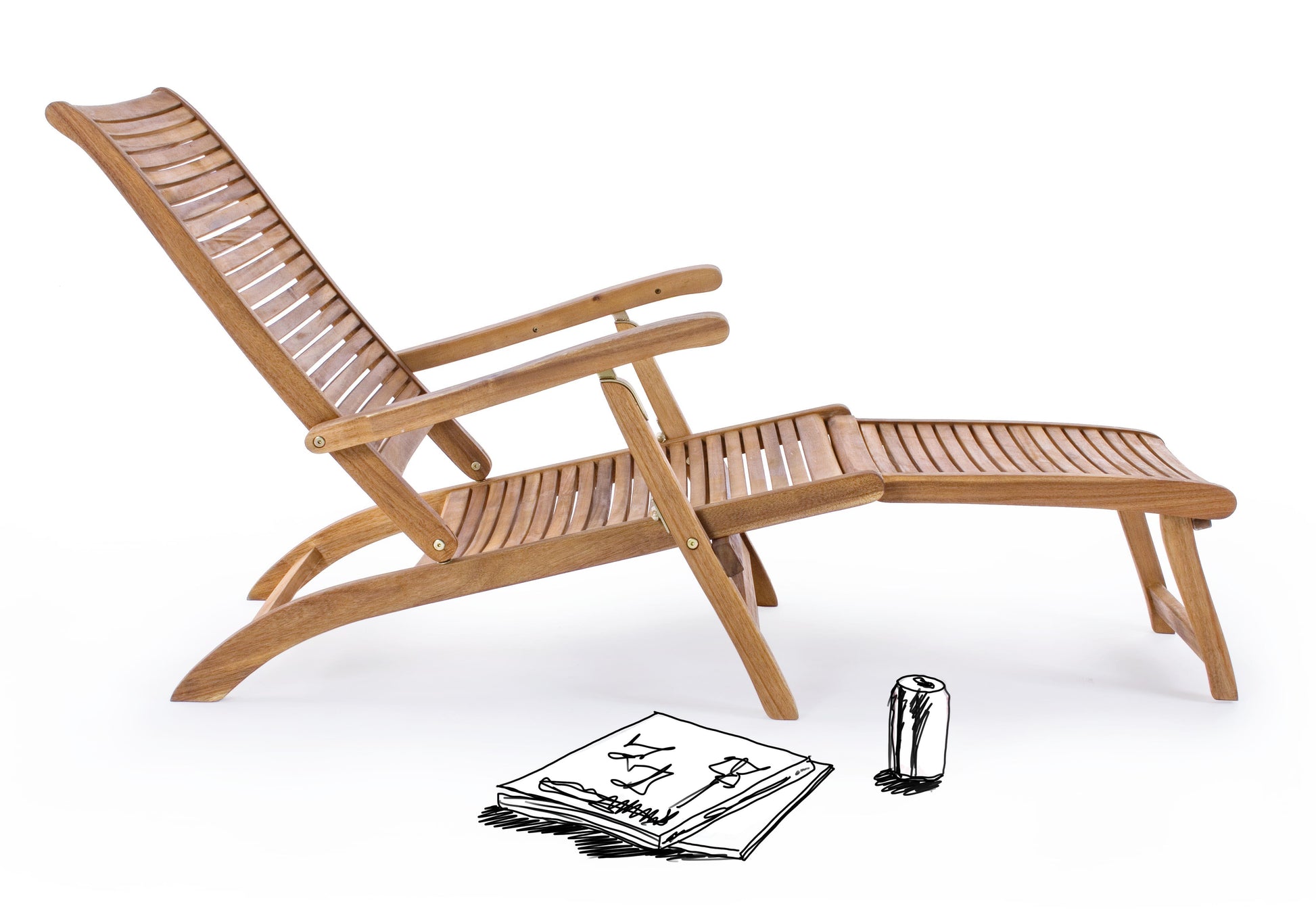 Poltrona chaise longue pieghevole in legno massello - lapagoda.net