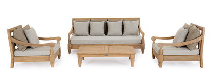 Poltrona in teak con cuscini da esterno