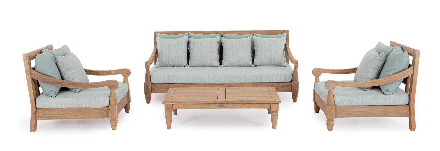 Poltrona in teak con cuscini da esterno - lapagoda.net
