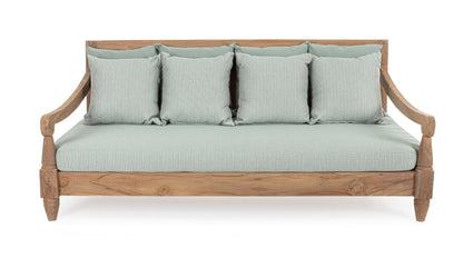 Divano daybed da esterno in legno massiccio di Teak con cuscini