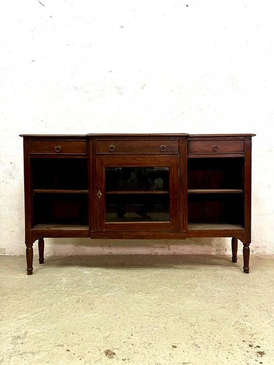 Vetrina console coloniale in legno di Teak