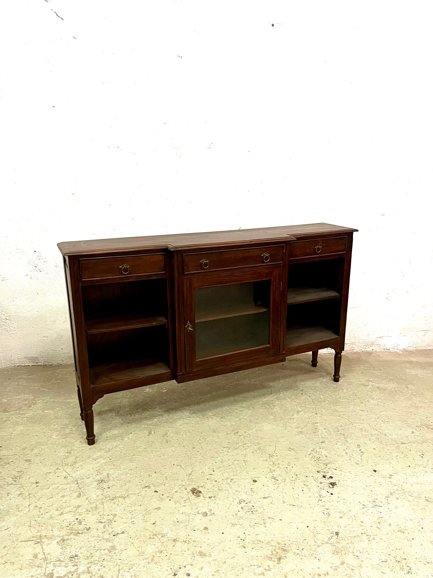 Vetrina console coloniale in legno di Teak