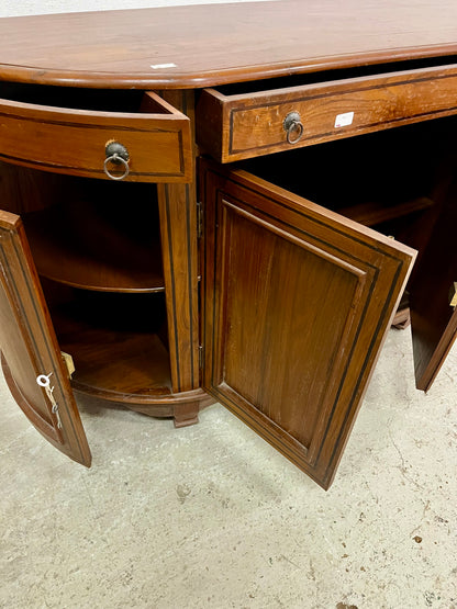 Credenza coloniale con intarsio in legno di teak