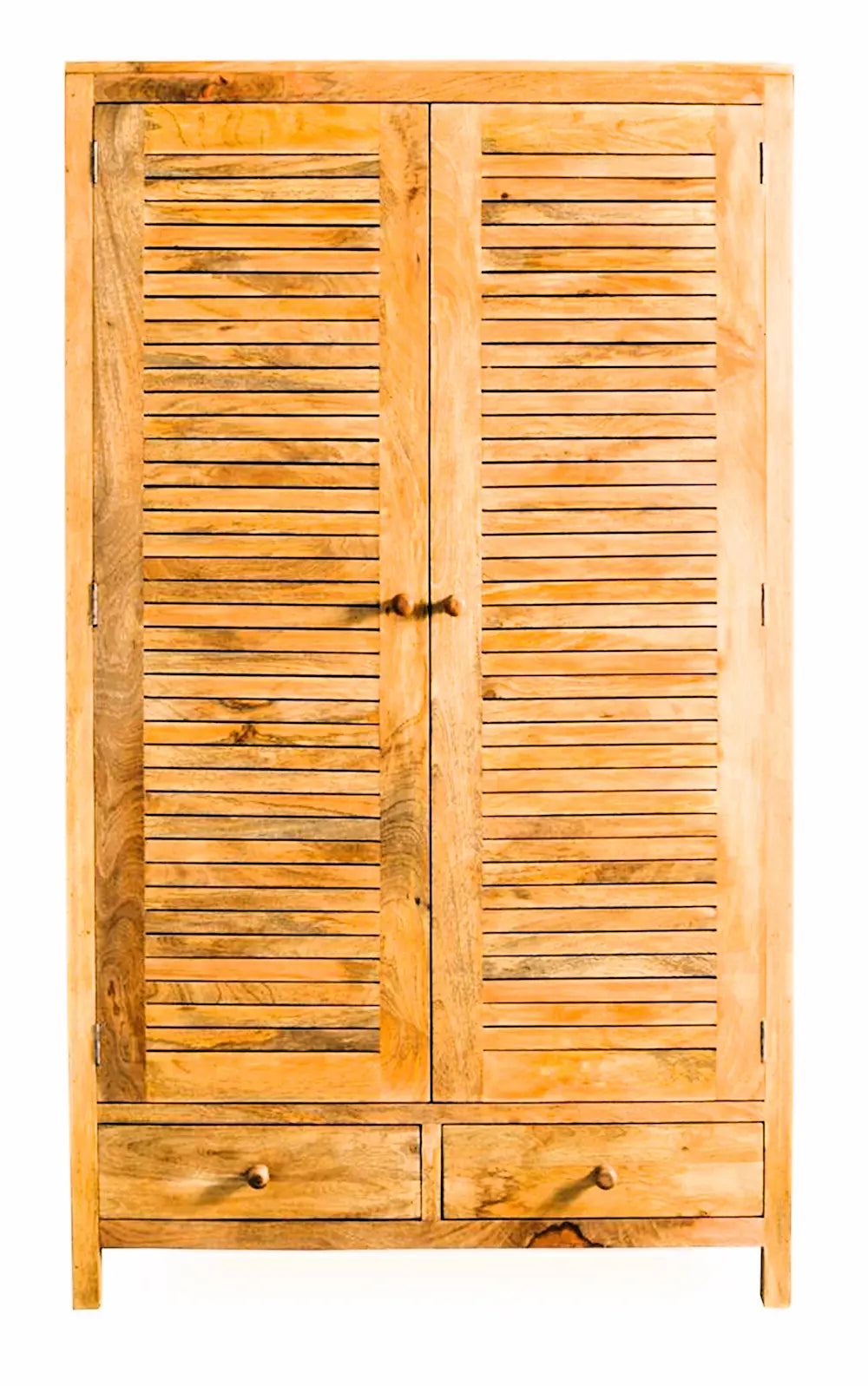 Armadio stile persiane vintage in legno massiccio 2 ante 2 cassetti