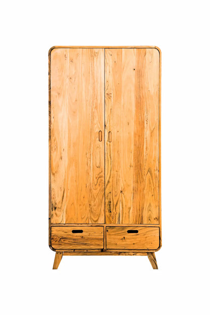 Armadio stile vintage nordico in legno massiccio 2 ante 2 cassetti