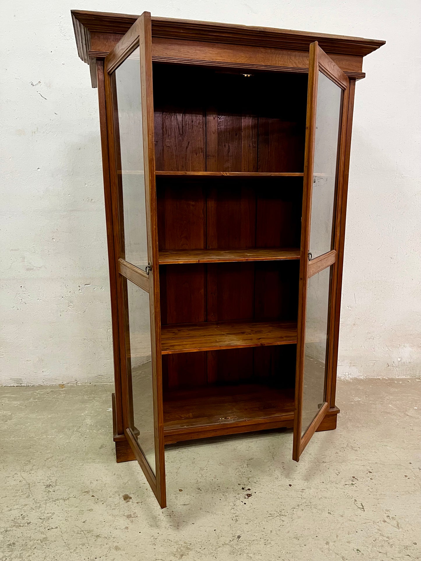 Vetrina coloniale in legno massiccio di teak